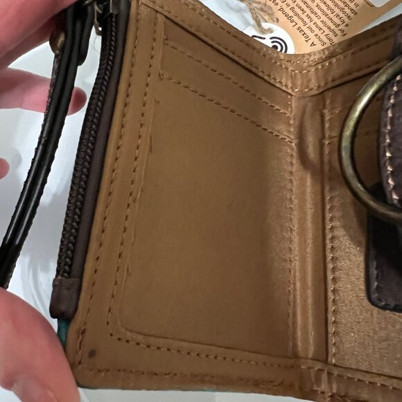 Tony Lama Turquoise Tooling Wristlet/Wallet - Picture 3 of 9